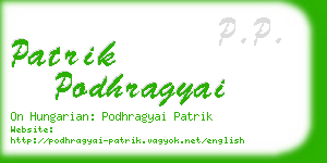 patrik podhragyai business card